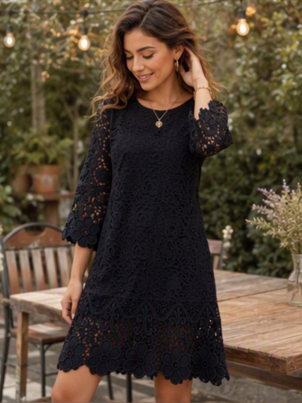 🌷 Alfani 🌷 Beautiful Black Crochet Lace Dress